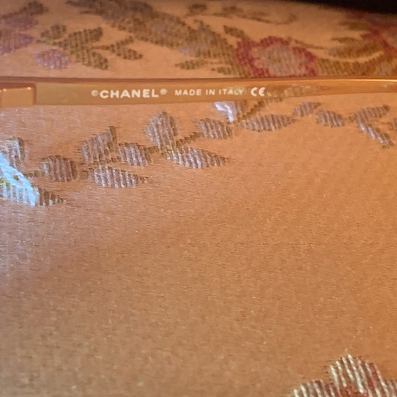 RARE CHANEL 2000S Orange Gradient Logo CC Dangling Sunglasses Gold Frame - Picture 5 of 9